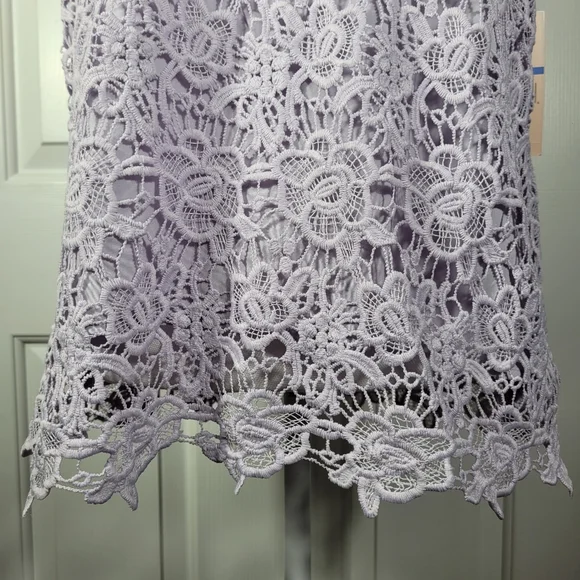 NWT Nanette Lapore Lace Sleeveless Top in Lavender Purple Zipper in Back - Picture 7 of 17
